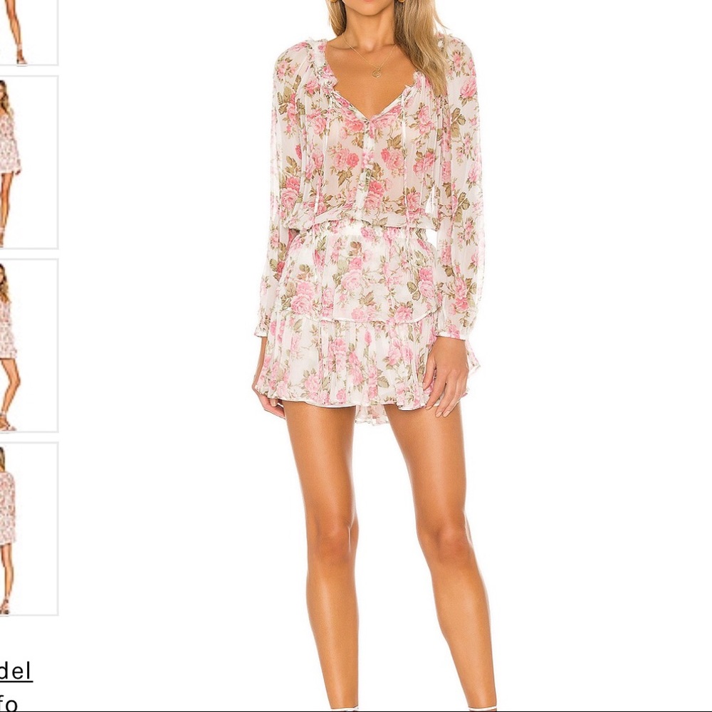LoveShackFancy Popover Blushing Rose Dress